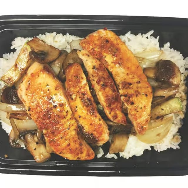 Teriyaki Salmon Hibachi.