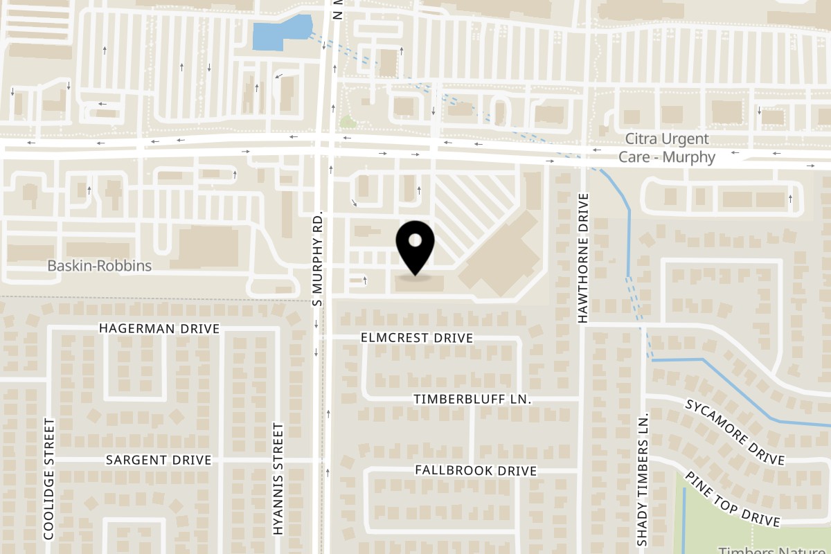 Map showing the location of Shinrai Japanese Bistro - Murphy TX on 120 E Farm To Market 544 in Murphy